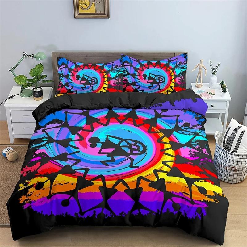 3D Ancient Egypt Tribe Decor Comforter Cover Set for Adult Women King Size Polyester Bedding Set Egyptian Print Duvet Cover Set