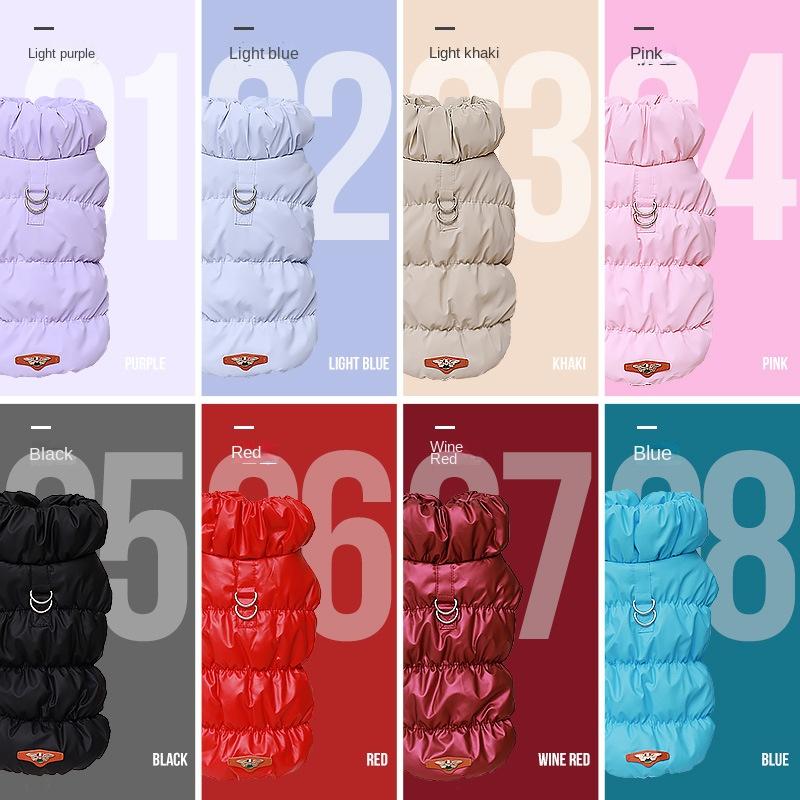 Coat for Small Medium Dogs D-RING Cat Jacket Soft Warm Winter Padded Fleece Puppy Pet Clothes