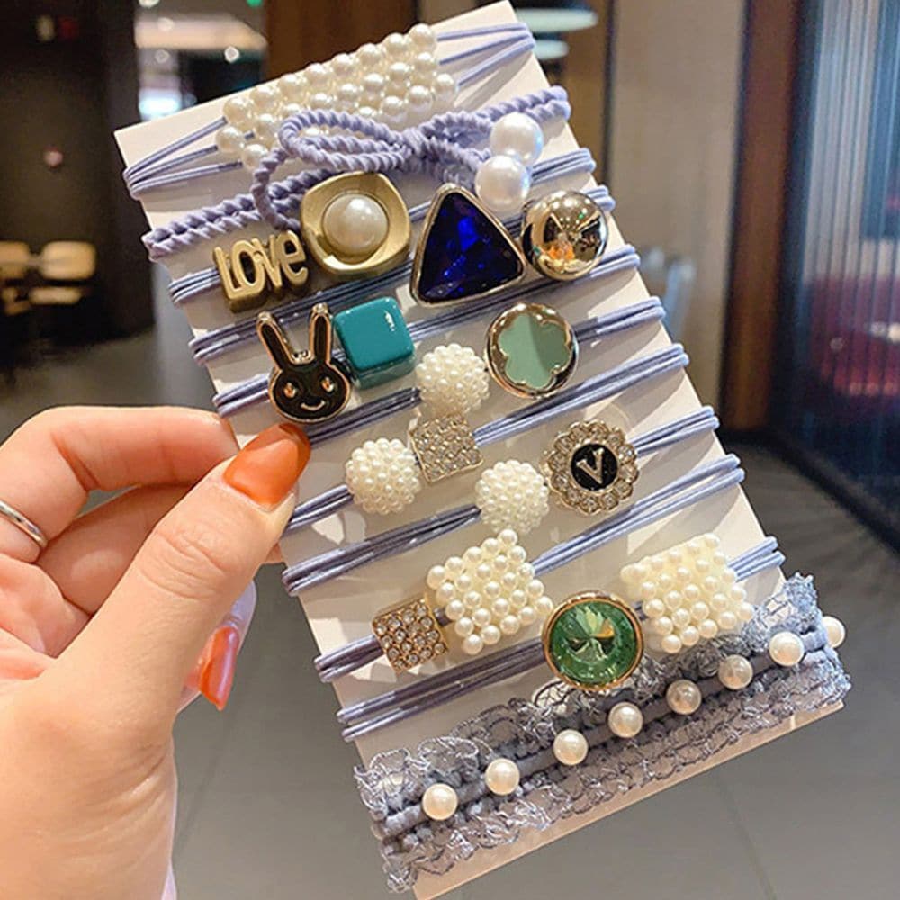 

Красивые кубические резинки для волос для женщин, 11 видов, 1 набор, синий -