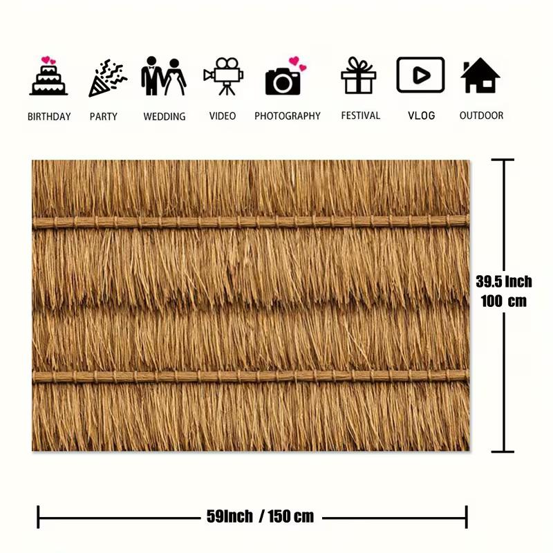2D Natural Thatch Backdrop for Boho, Tribal and Summer Vibe Photography