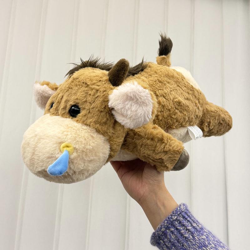 Cute & Fun Cow and Horse Plush Doll - Perfect Calf Toy, Gift, & Cushion! 30cm/110g коричневый