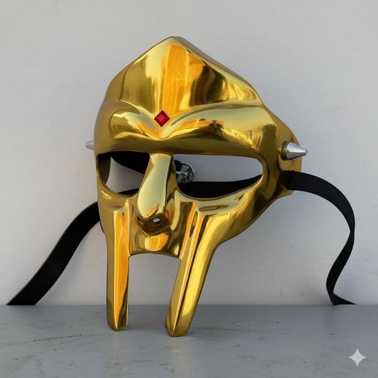 

Золотая маска MF DOOM, Маска гладиатора ручной работы Madvillain, Средневековой стальной костюм, Косплей-доспехи, Подарок для ролевых игр на Хэллоуин