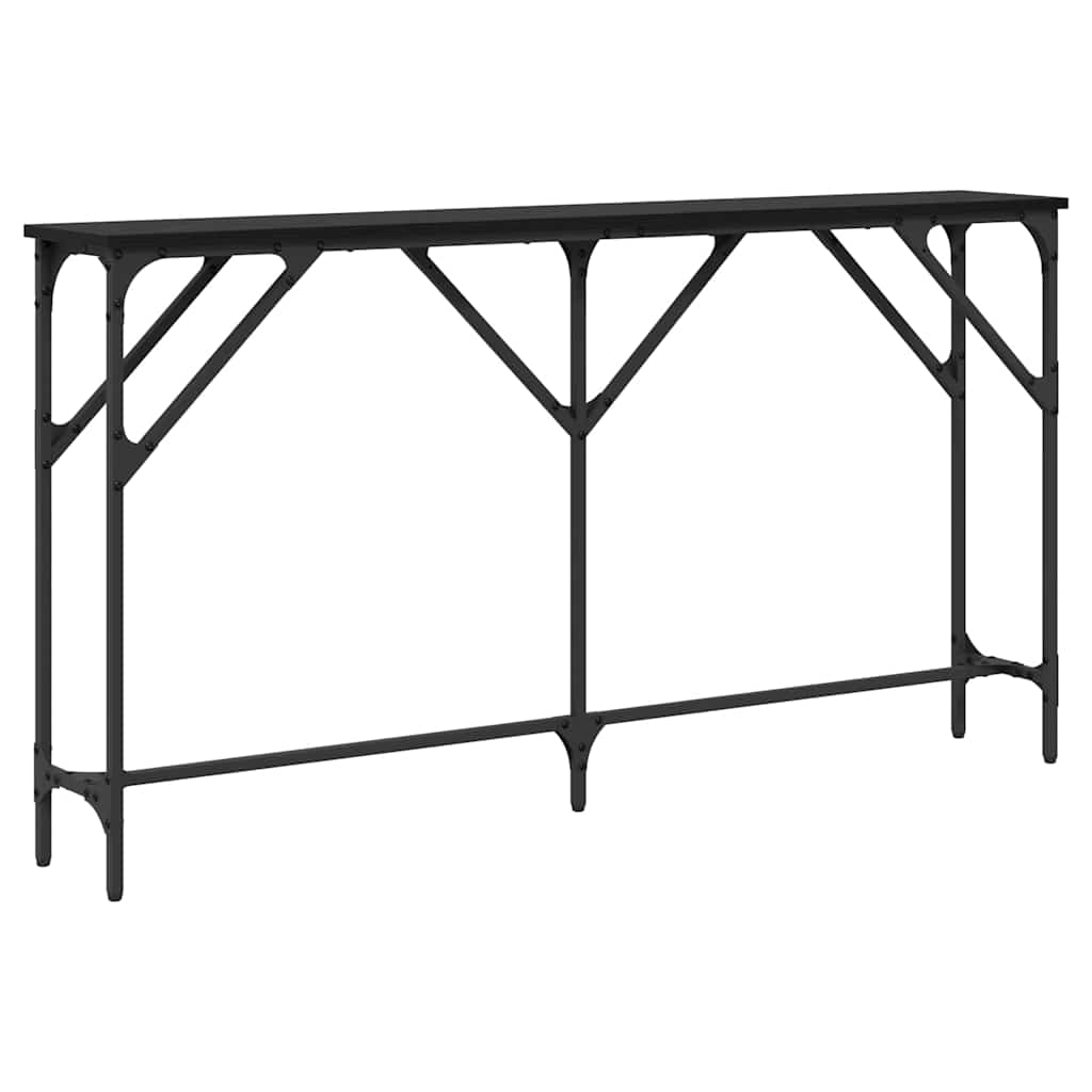 Console Table Black Oak Effect 140 X 23 X 75 Cm