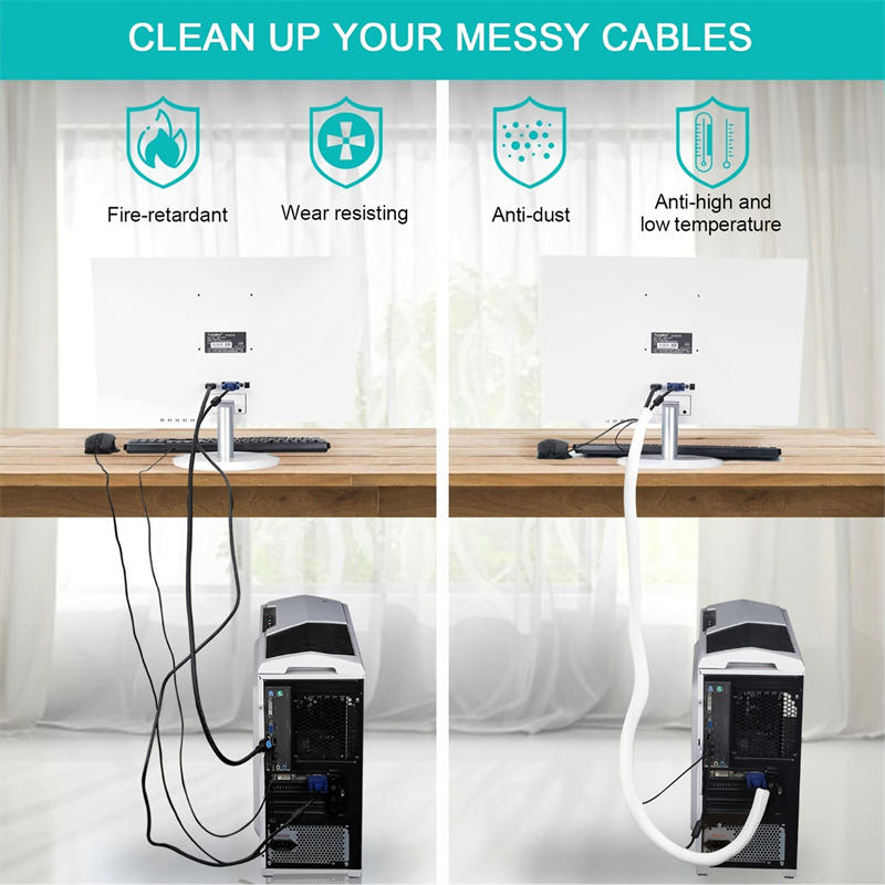 2M Braided Cable Sleeve Wrapping Cable Casing Cable Sleeves Wire For Desk PC TV Wire Protector Cable Wrap Covers