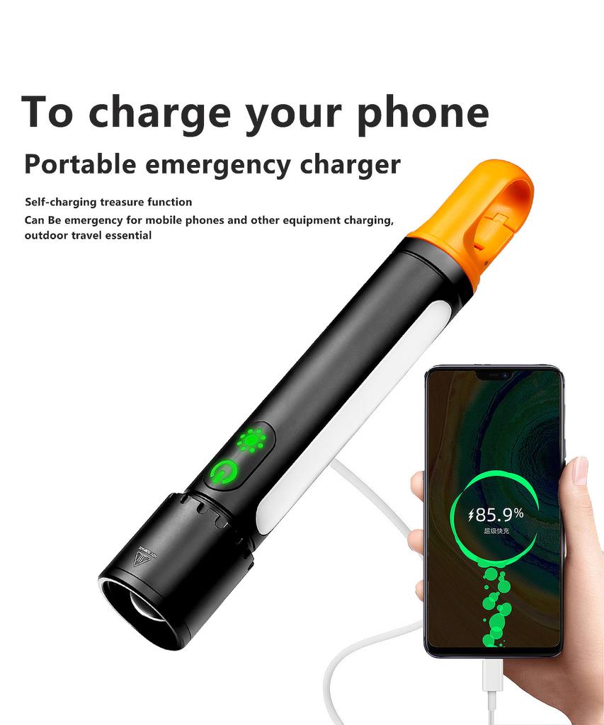 20W Powerful Flashlight 3500 mAh Rechargeable Outdoor Camping Light 9 Mode Waterproof Emergency Lamp Portable Fishing Work Torch