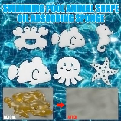 6pcs Swimming Pool Oil Absorbing Filter Sponge SPA Hot Tub Multifunction Cleaning Cleaner Animal Shape Foam Sponge Filter