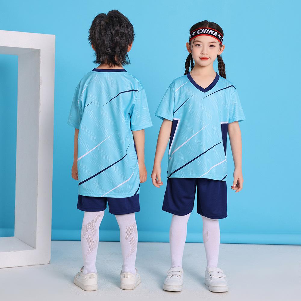 2 Piece Summer Soccer Jersey Children Short Sleeve Training Competition Team Uniform Quick-Dry Boys Girls Football Jerseys