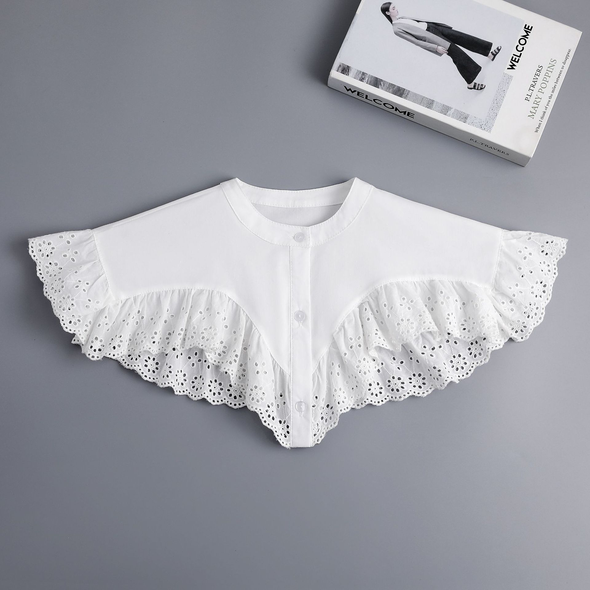 

Элегантная рубашка со съемным воротником для женщин, шаль с ложным воротником, накидка на плечи, накладной воротник, женская накидка на шнуровке, маленькая шаль