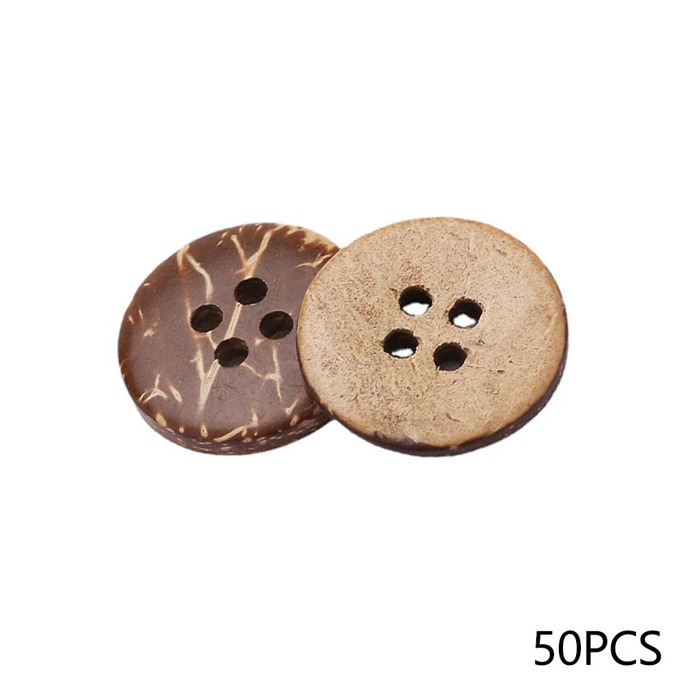 2 Hole Handmade Buttons 50 Natural Coconut Shell Buttons Clothing Jacket High-quality DIY Sewing Decoration 5 Colors Optional