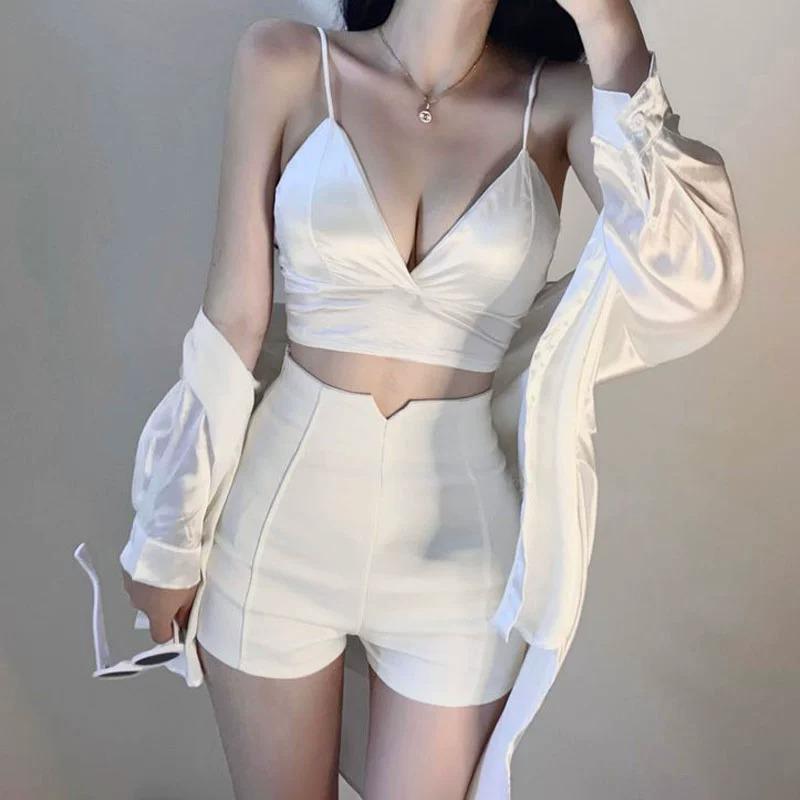 

Женские черные спортивные шорты с высокой талией и утягивающим эффектом - Летний повседневный тренд XS белый