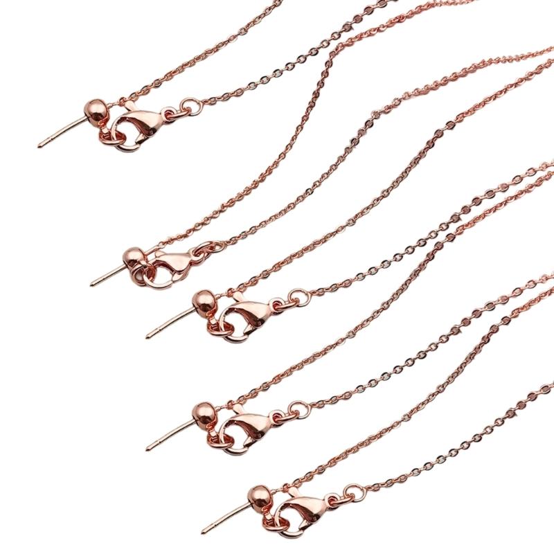 

5pcs Adjustable Needle Clasp Beading Necklace Flat O Chain Fashionable Women s Jewelry Making Craft Accessory