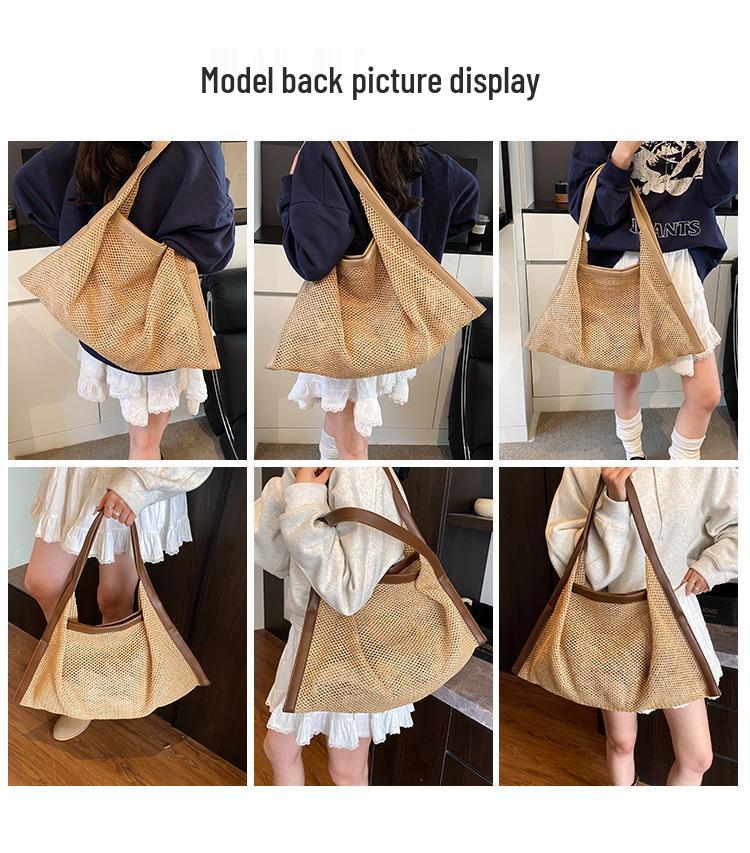 Stylish Women's Handwoven Straw Tote Bag for Summer Beach Travel
