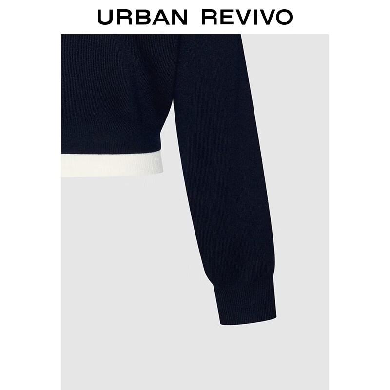 UR2026 Color-Block Cropped Knit Top