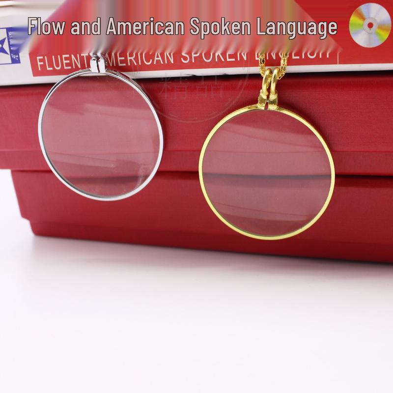 Zinc Alloy Necklace with Magnifying Glass Pendant for Elderly Reading - Set of 6