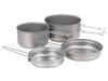 Snow Peak Titanium Personal Cooker Set Includes 2 Pots and 2 Ideal for Outdoor and Disaster SCS-020T Lightweight, Stackable, Lids, Camping,