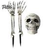 Weather Resistant Decorations Realistic Skeleton Stake, Spooky Halloween Skull Hand Yard Waterproof Haunted House Decor Sign for Outdoor Garden