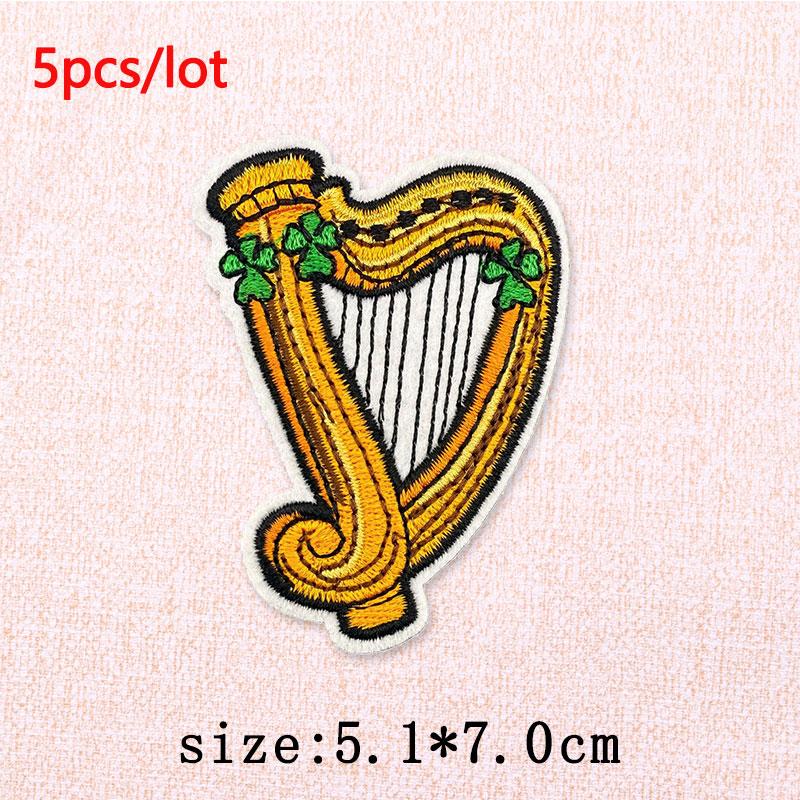 5Pcs/Lot St. Patrick's Day Leprechaun Beer Iron On Patches - Embroidery Patch Appliques for Jeans Backpacks DIY Crafts