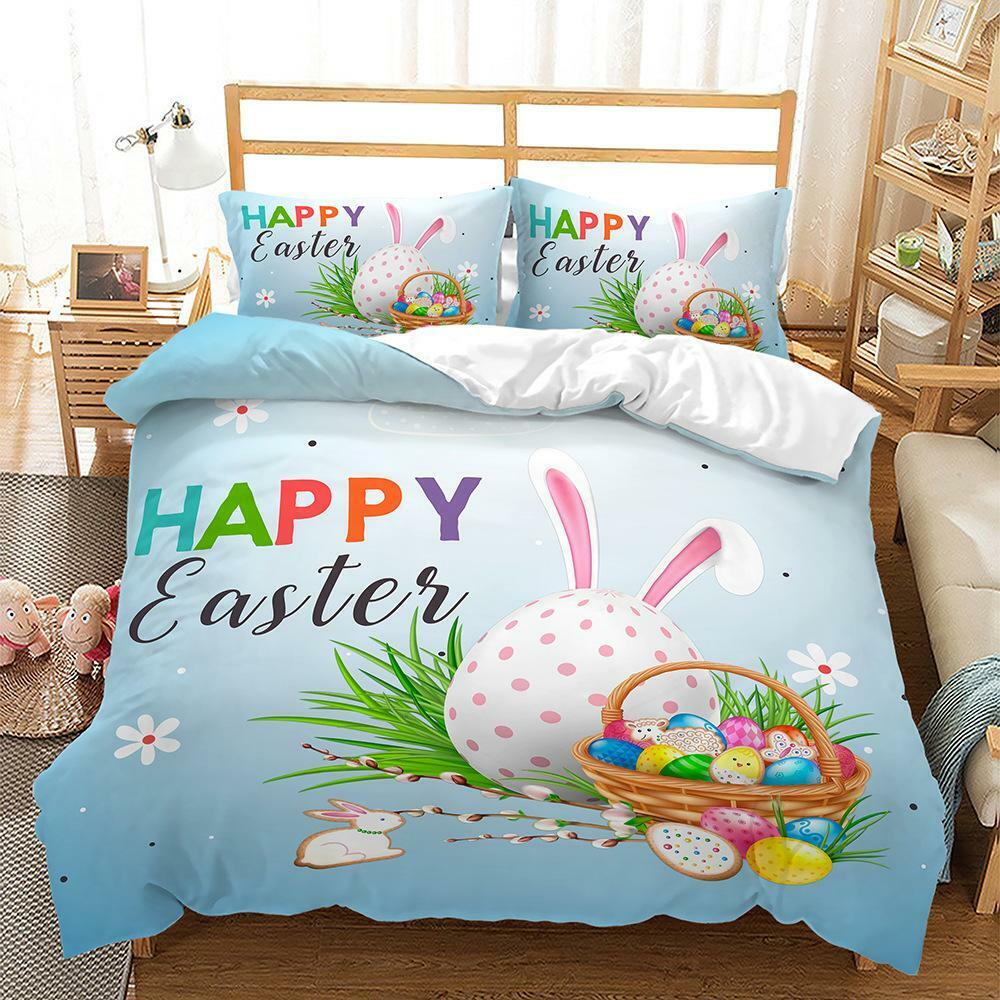 Happy Easter Doona Quilt Duvet Cover Set Pillowcase Single Double Queen Size Bed
