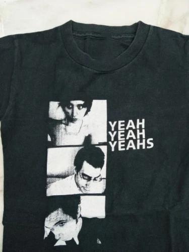 Винтажная футболка унисекс с принтом группы Yeah Yeah Yeahs для мужчин Черный Хлопок L