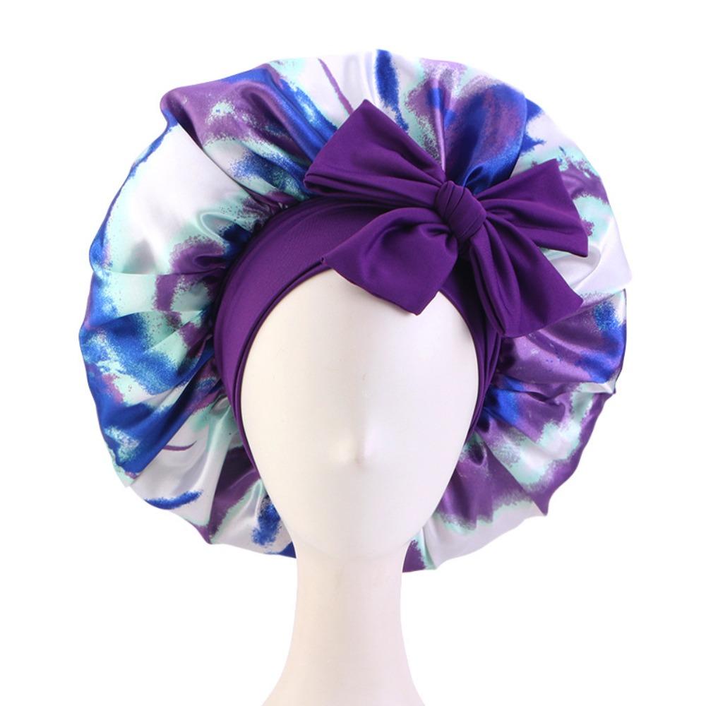 Elastic Tie Band Silk Bonnet Extra Large Hair Bonnet Luxury Sleeping Bonnet  Hair Protection