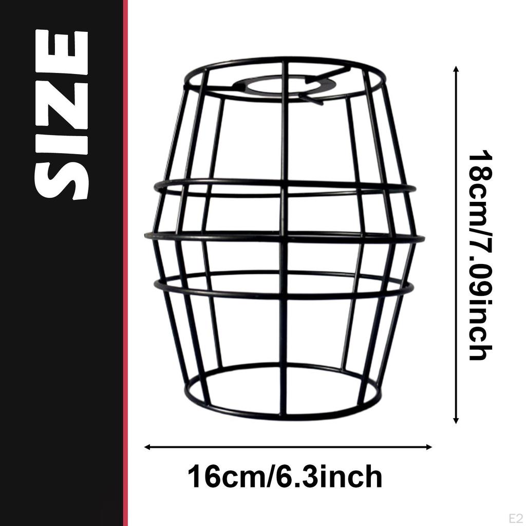 Metal Wire Lampshade Bulb Cage Guard Hanging Light Cover for Pendant Restaurant Hotel
