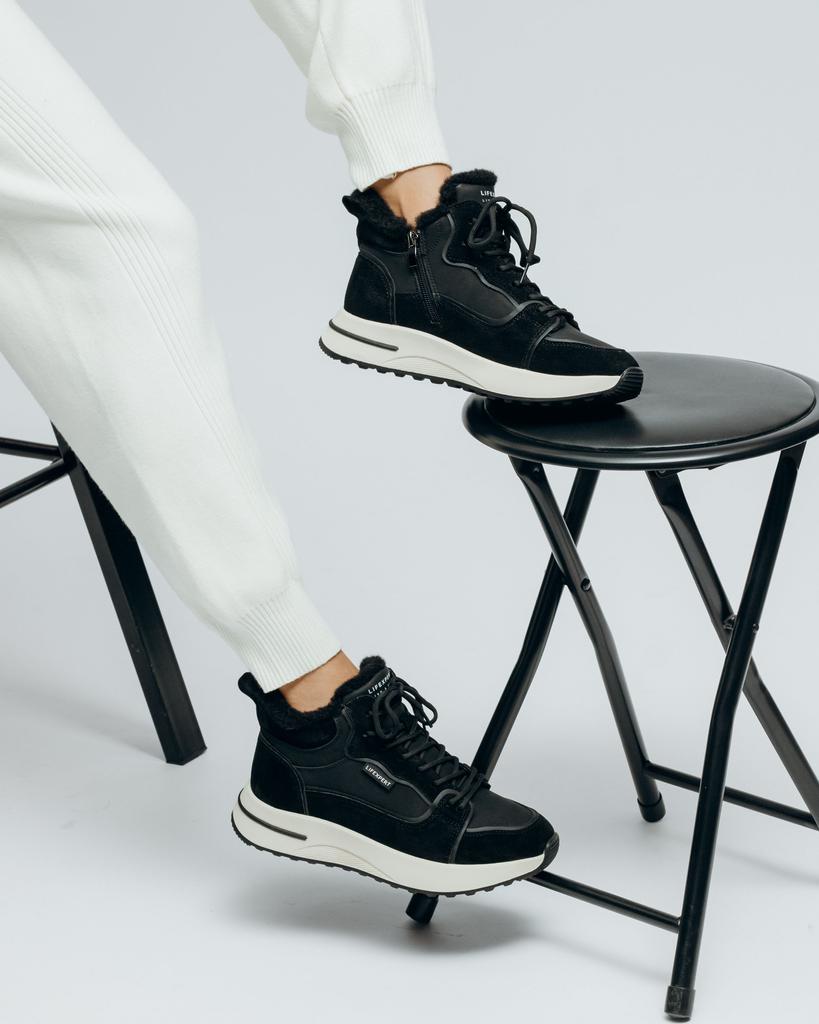 Winter Sneakers Lifexpert 80453 36 Black Nubuck Suede Wool