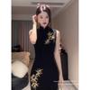 New Chinese Retro Improved Cheongsam New Spring and Summer High-end Slim-fit Long National Style Black Dress Women