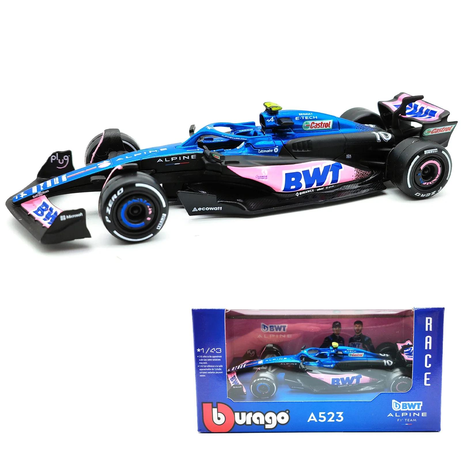 

Bburago 1:43 BWT Alpine 2023 A523 #10 #31 F1 Racing Formula Car Static Simulation Diecast Alloy Model Car