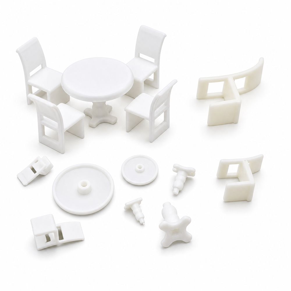2Set Miniature Table Chair Miniature Self Assembly Miniature Table Set House Decoration