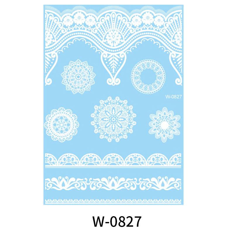 Beauty Sticker White Lace Tattoo Sticker Indian Temporary Tattoo Waterproof Tattoo Sticker