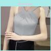 Summer Womens Short Sleeveless Knitted Tank Top With Solid Color Design For Casual Outfits