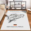 Nürburgring Track Map Rug Design Non-slip Rug Suitable for Living Room and Bedroom Sofas.