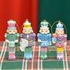 Pack of 4 Candy Color Nutcrackers King and Soldier Statue Christmas Decorative Hanging Resins Nutcrackers Toy Decors