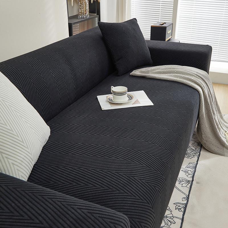 Jacquard Sofa Überwurf Stretch Sessel Couchbezug Großes Sofa L-Form Ecksofa Möbel Schutz für Kinder Haustiere Waschbar 1 Stück