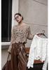 2024 Plus Size French Crochet Hollow Knit Long Sleeve Cardigan for Women - Retro Autumn Sweater Top