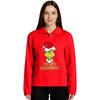 Women's Stand-up Collar Long-sleeved Pullover Top, Christmas Print Sports Top