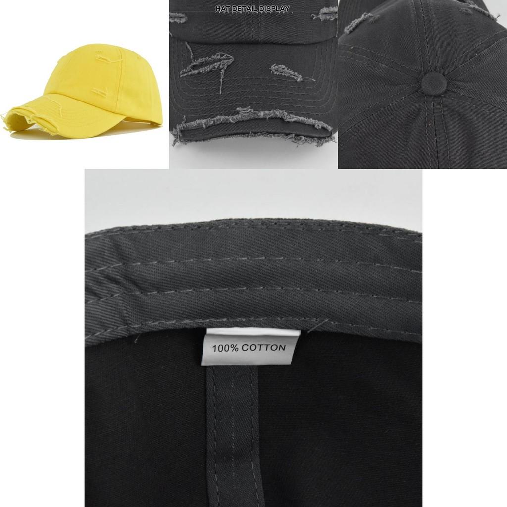 Vintage Washed Distressed Baseball Cap Adjustable Sun Hat For Couples Cl751-1 Black