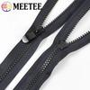 Meetee 8# 15# 70-150cm Open-End Resin Zippers Single Auto Lock Long Zips for Down Jacket Bags Tent Garment Sewing Accessories