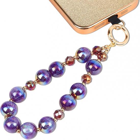 Phone Lanyard Wrist Lanyard for Phone Cell Phone Wrist Strap Phone Chain Strap Beaded Phone Lanyard (Ivory)