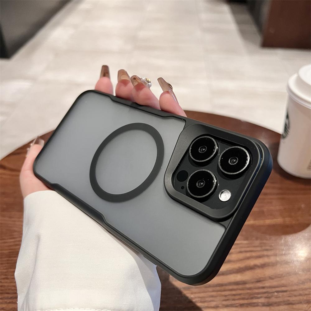 For Magsafe Magnetic Matte Clear Armor Wireless Charging Case For iPhone 15 14 13 12 Pro Max Plus Hard Acrylic Shockproof Cover
