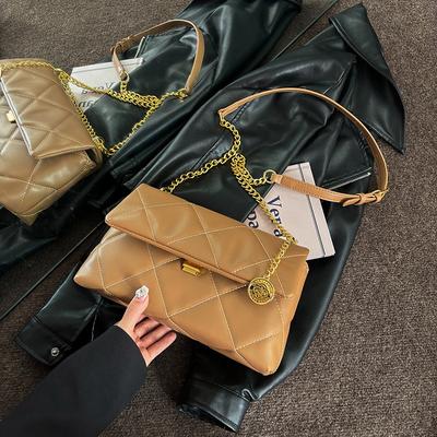 Retro Simple Bag Women's New Niche Diamond Chain Small Square Bag High-end Fashion Shoulder Bag