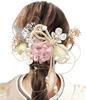 JZOON Ceremony Hair Ornament Colors Dried Breath Flowers for and Artificial Flower Decoration with Wadama and Mizuhiki Handmade with Kumihimo and