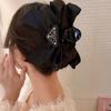 Big Large Satin Bow Ribbon Hair Clip Fashion Elegant Temperament Women Girls Ponytail Clip Ribbon Hair Clips Wedding Hair Accessories Gifts