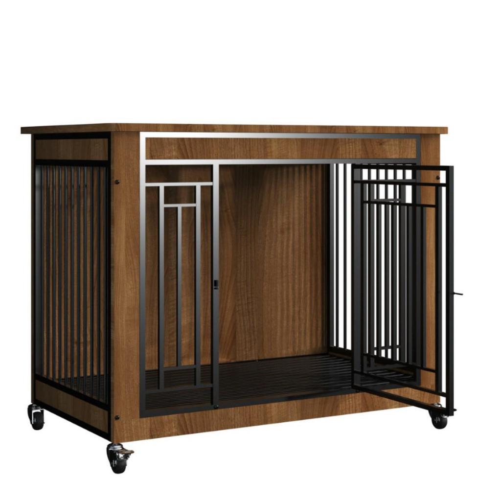 Solid Wood Dog Crate with Toilet Separation - Small to Medium Dog Wooden Cage/Villa