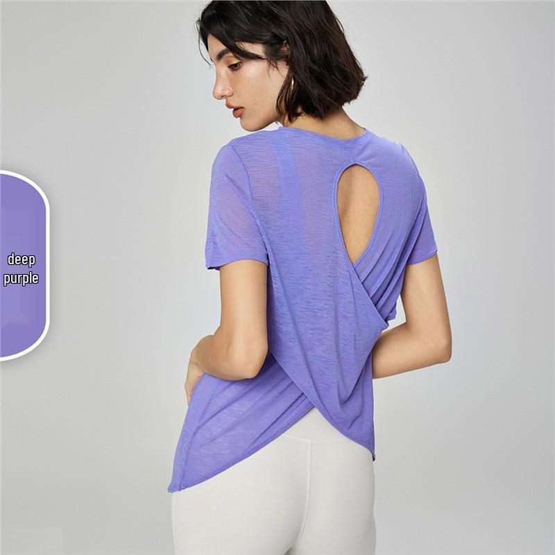 ALO Yoga Noord-Amerika Korte Mouw Mesh Losse Pasvorm Yoga Shirt.