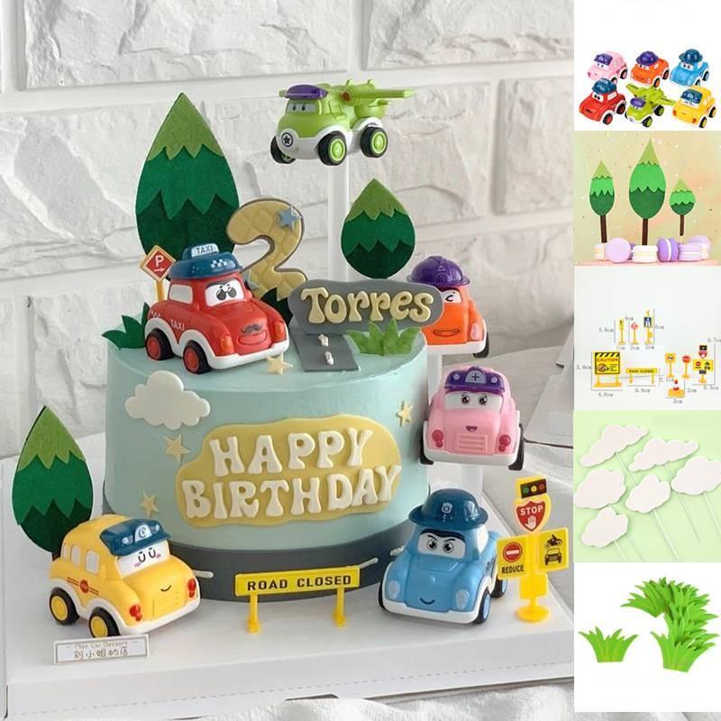 Decoration Cake Car Cartoon Cars 3 Children Birthday Baking Dessert Gift Flag