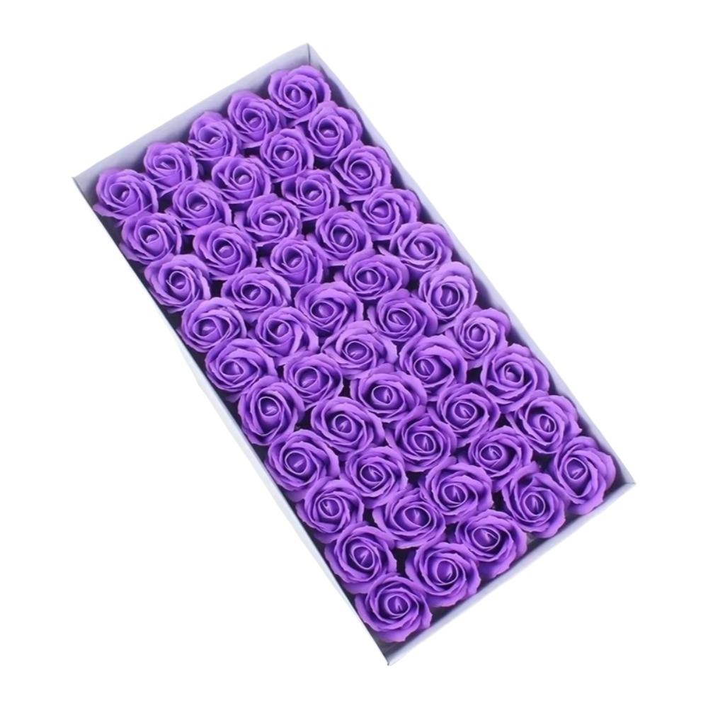 50Pcs Handmade Soap Rose Flower Three Layer Rose Wreath Making Artificial Rose Flowers Realistic Floral DIY Flower Head