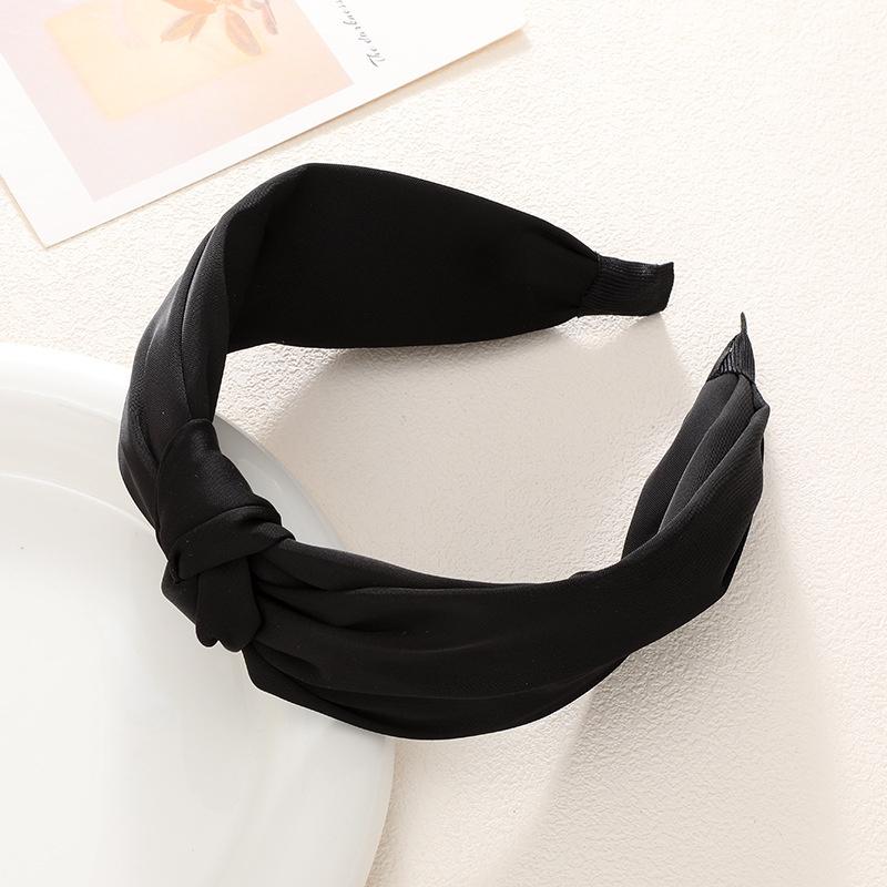 Top Bow Knot Satin Cloth Headband for Women Girls Daily Shopping Head Wears Simple Ladies Hair Hoop Accessories