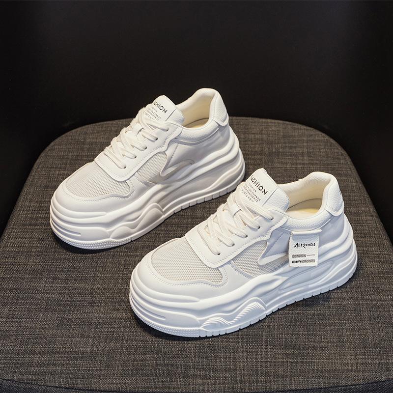 Small thick-soled inner height-increasing small white shoes women's spring new fashionable versatile lightweight casual sports shoes