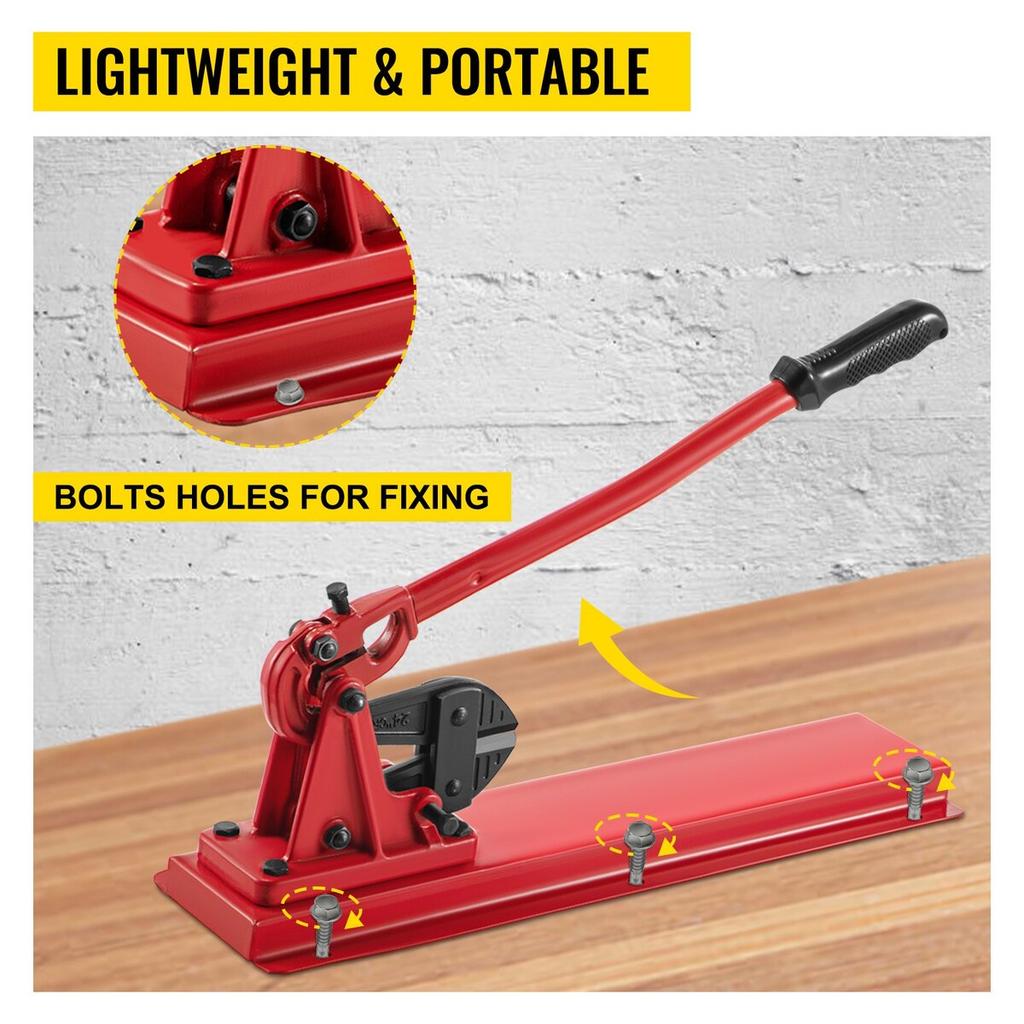 24\" Bench Type Hand Swager, Cutting Capacity 3/8\" Bolt Cutter Bench Type, Hardness 35-45HRC Crimping Tool Bench Wire Rope Cable, Red Swaging Machine